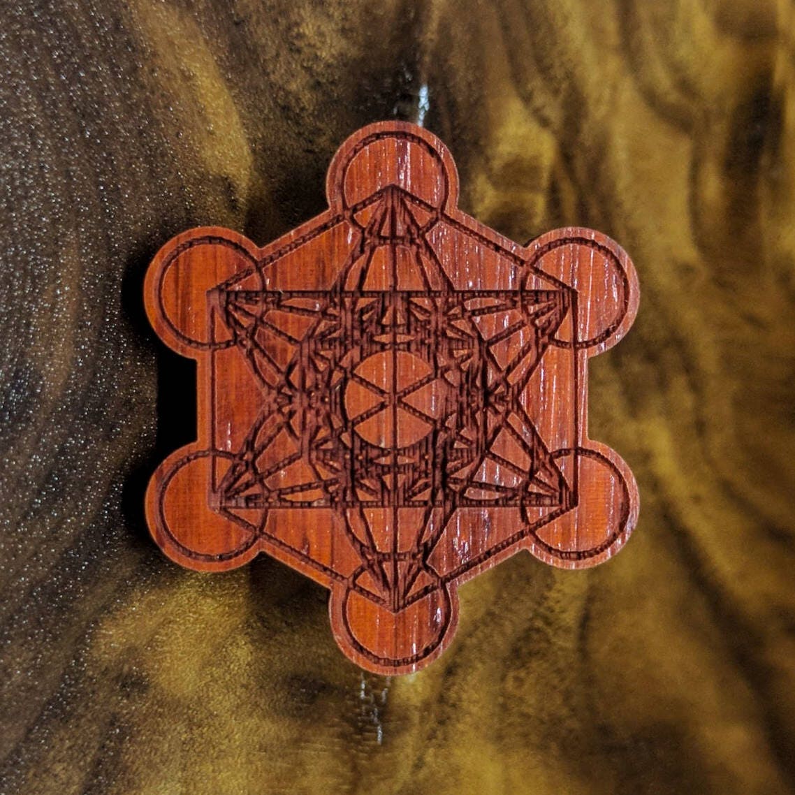 Metatron's Cube Hardwood Hat Pin Metatron Fruit of Life Etsy