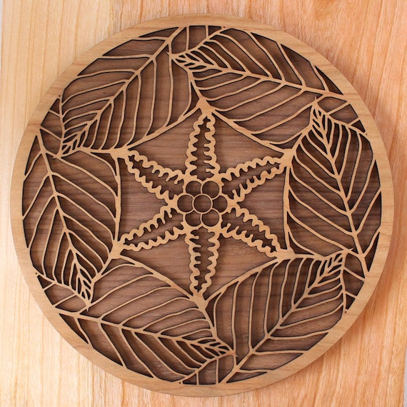 Plant Swirl 10 Wood Wall Art Hanging Laser Cut Wooden Etsy