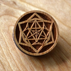 Tetrahedron Shield Hat Pin - Precision Laser Cut Sacred Geometry Quality Hand Finished Natural Wood LT30010-P