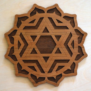 Heart Chakra 14&quot; Wood Wall Art -  Laser Cut Wooden Living Room Home Decor Sacred Geometry Anahata Chakra Metaphysical Conscious Meditation
