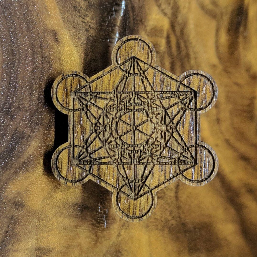 Metatron's Cube Hardwood Hat Pin Metatron Fruit of Life Etsy