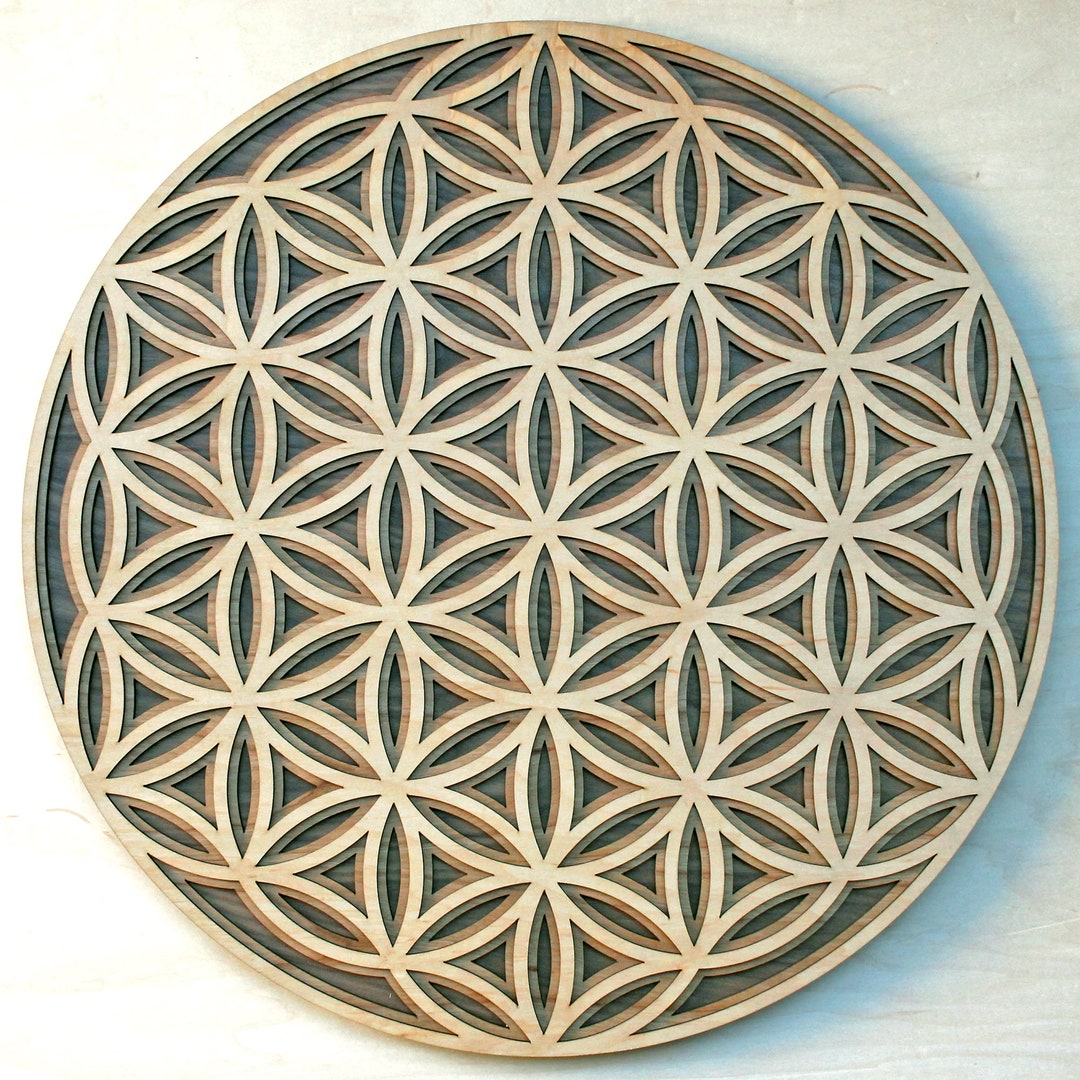 Flower of Life 3 Layer 14 Wood Wall Art Laser Cut - Etsy