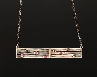Five Silver Strings Necklace