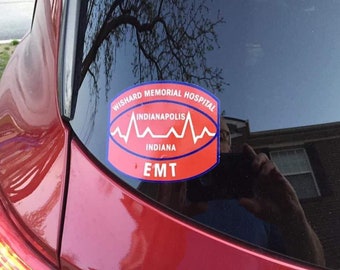 Wishard Memorial Hospital EMT calcomanía reflectante pegatina Indianapolis IEMS EMS
