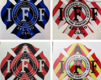 Reflective Union Career Firefighter Chevron EMT Paramedic Decal Sticker 3m Vinyl