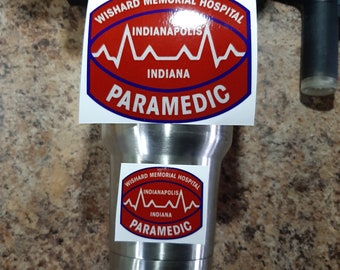 Calcomanía reflectante para paramédico del Wishard Memorial Hospital Indianápolis IEMS EMT EMS