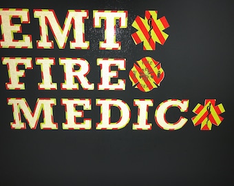 FIRE EMT MEDIC 3m Chevron reflectante Bombero Paramédico Pegatina