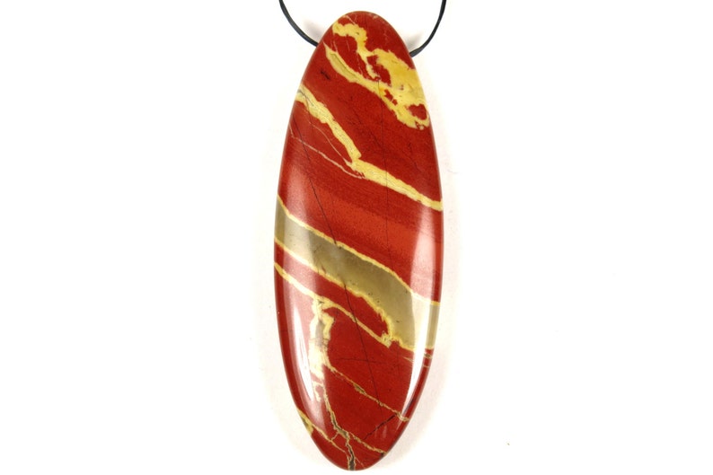 55x20x6.5mm #JL6024 Red River Jasper Oval Pendant