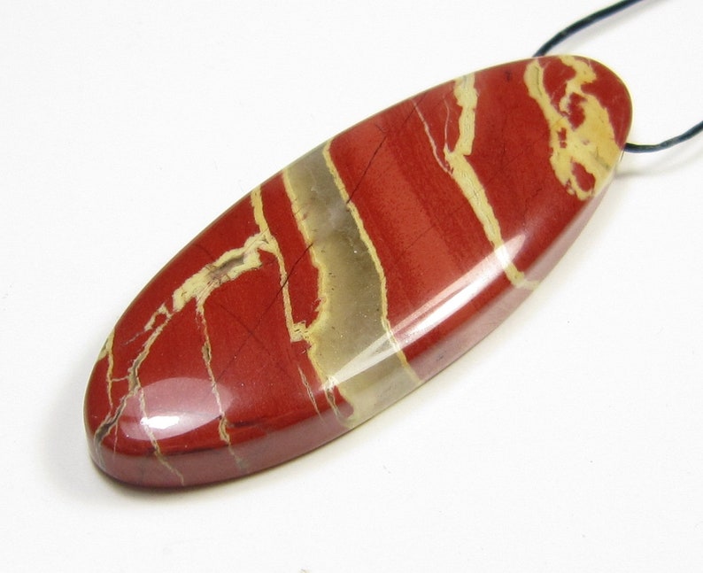 55x20x6.5mm #JL6024 Red River Jasper Oval Pendant