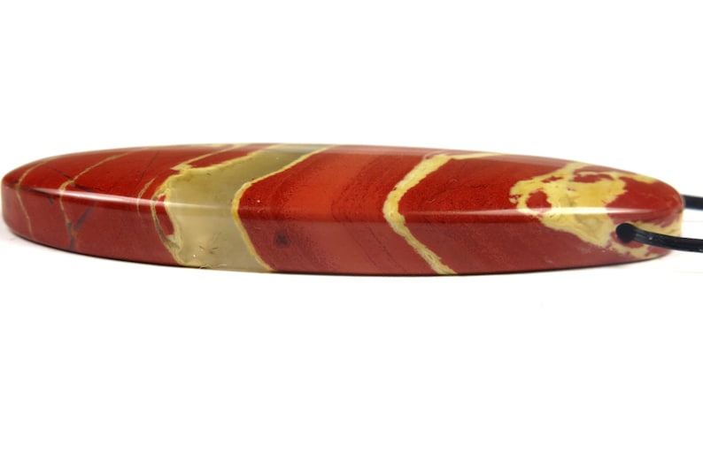 55x20x6.5mm #JL6024 Red River Jasper Oval Pendant