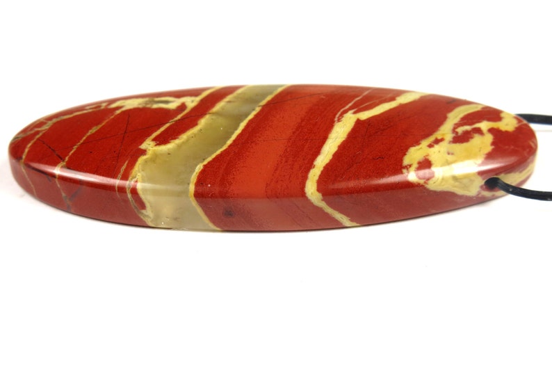 55x20x6.5mm #JL6024 Red River Jasper Oval Pendant
