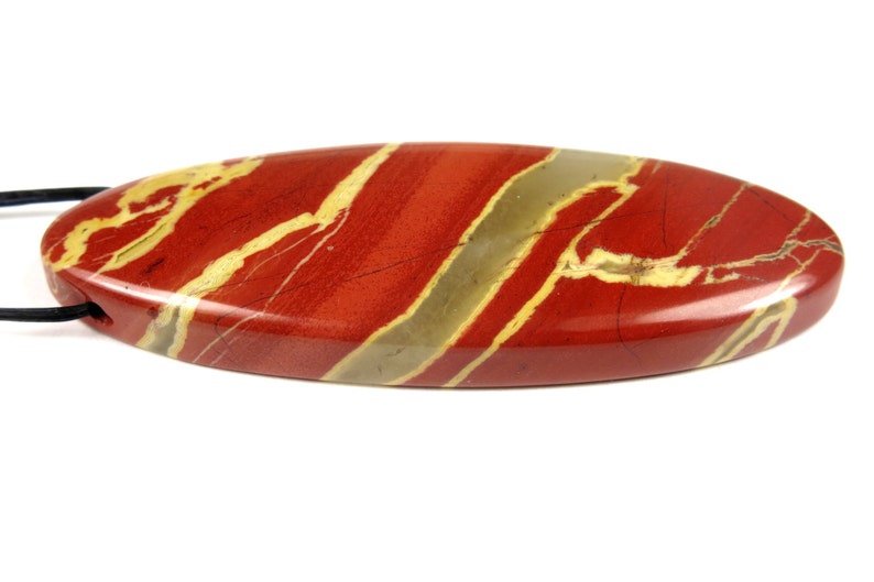 55x20x6.5mm #JL6024 Red River Jasper Oval Pendant
