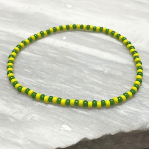 3 mm Sommer Sunny Glossy Zitrus Gelb und Grün Samen Perlen Stretch Schnur Armband