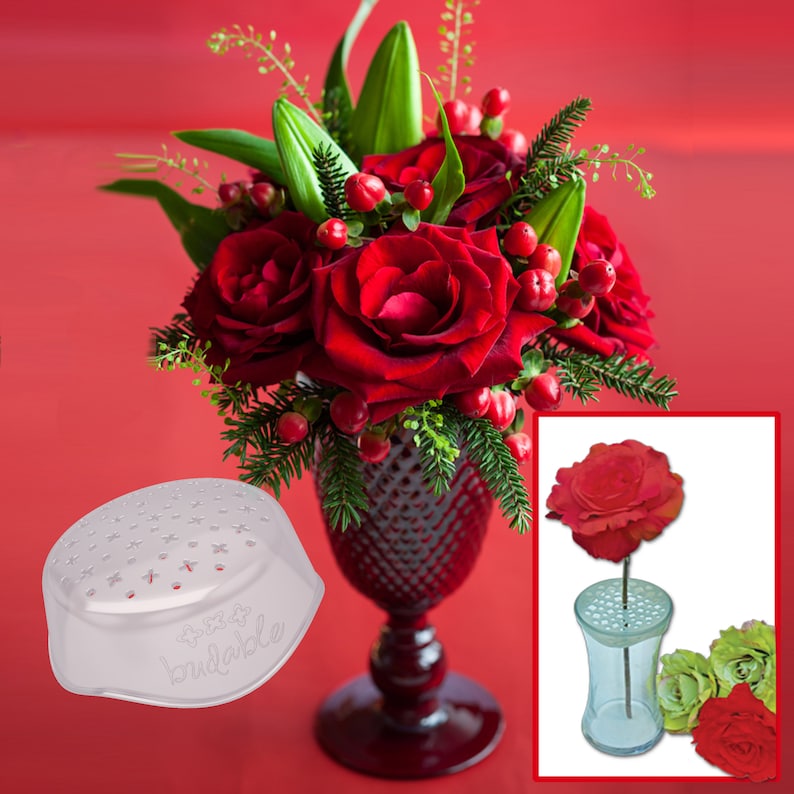 Budable Flower Arranger set of 3, Budable craft organizer, floral supplies, flower frog stem holder image 2