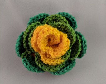 Crochet Rose Hairclip