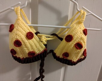 Crochet Pizza Bikini Top