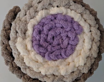 Crochet Purple And Grey Scarf