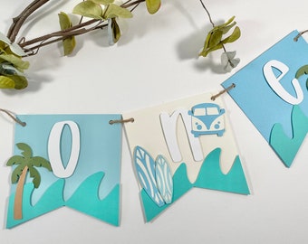The Big One Surf Birthday, First Birthday the Big One Highchair Banner, Boy First Beach Party, First Wave Birthday, Surfing First Birthday