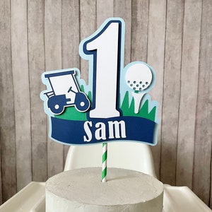 1st Birthday Cake Topper for Baby Boy, Golf Cake Topper, Hole in One Birthday Decorations, Golfing Party Decorations, Hole In One Party