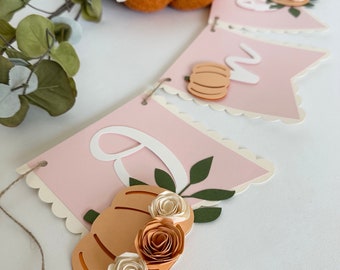 Pumpkin Party High Chair Banner, 1st Birthday Girl Pumpkin Birthday, Pumpkin Decorations for Birthday Party, Little Pumpkin First Birthday