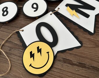 One Happy Dude Party Signs Bundle, Retro Smiley One Happy Dude Birthday Decorations Boy, Boy First Birthday Signs, 1st Birthday