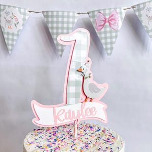 One Silly Goose 1st Birthday Cake Topper, Vintage Silly Goose Birthday Decorations, Silly Goose Party, Baby Girl 1st Birthday, 1st Birthday