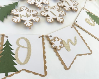 Winter Birthday Decor, Winter Wonderland First Birthday, Snowflake Birthday Party, Onederland Birthday, Winter Onederland Neutral, One Year