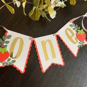Berry First Birthday Decor, Berry First High Chair Banner, Strawberry First Birthday Banner, Strawberry Party Decor
