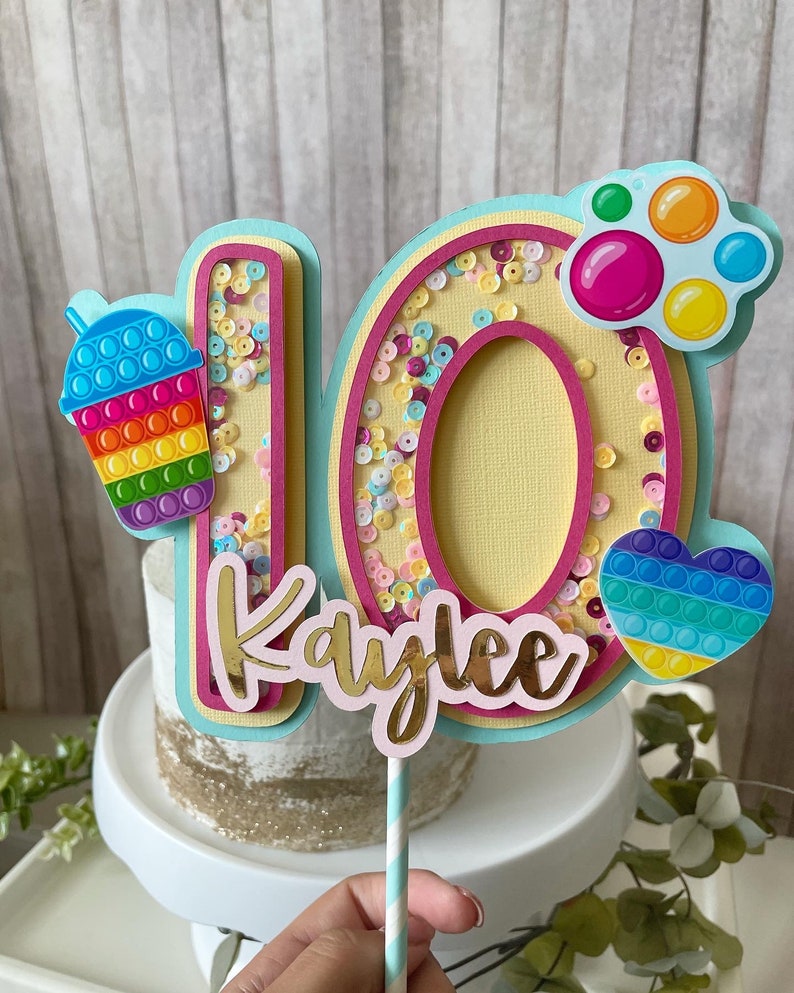 Pop It Bubble Fidget Toy Birthday Party Personalized Cake Etsy