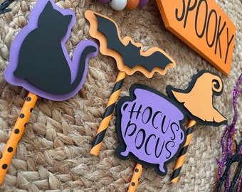 Halloween Party Decorations, Cupcake Toppers, Halloween Party Decorations, Spooky Cupcake Toppers, Halloween Birthday Cupcake Toppers