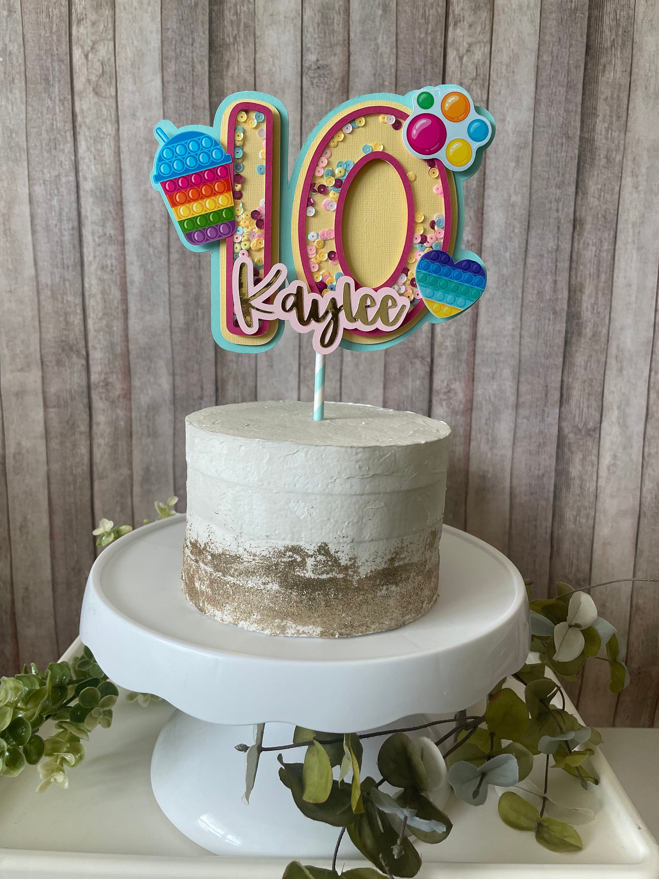 Pop It Bubble Fidget Toy Birthday Party Personalized Cake Etsy