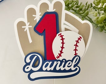 Baseball First Birthday Cake Topper for Party, Baseball Theme Birthday Party, Baseball 1st Birthday Decorations, Baby Boy 1st Birthday
