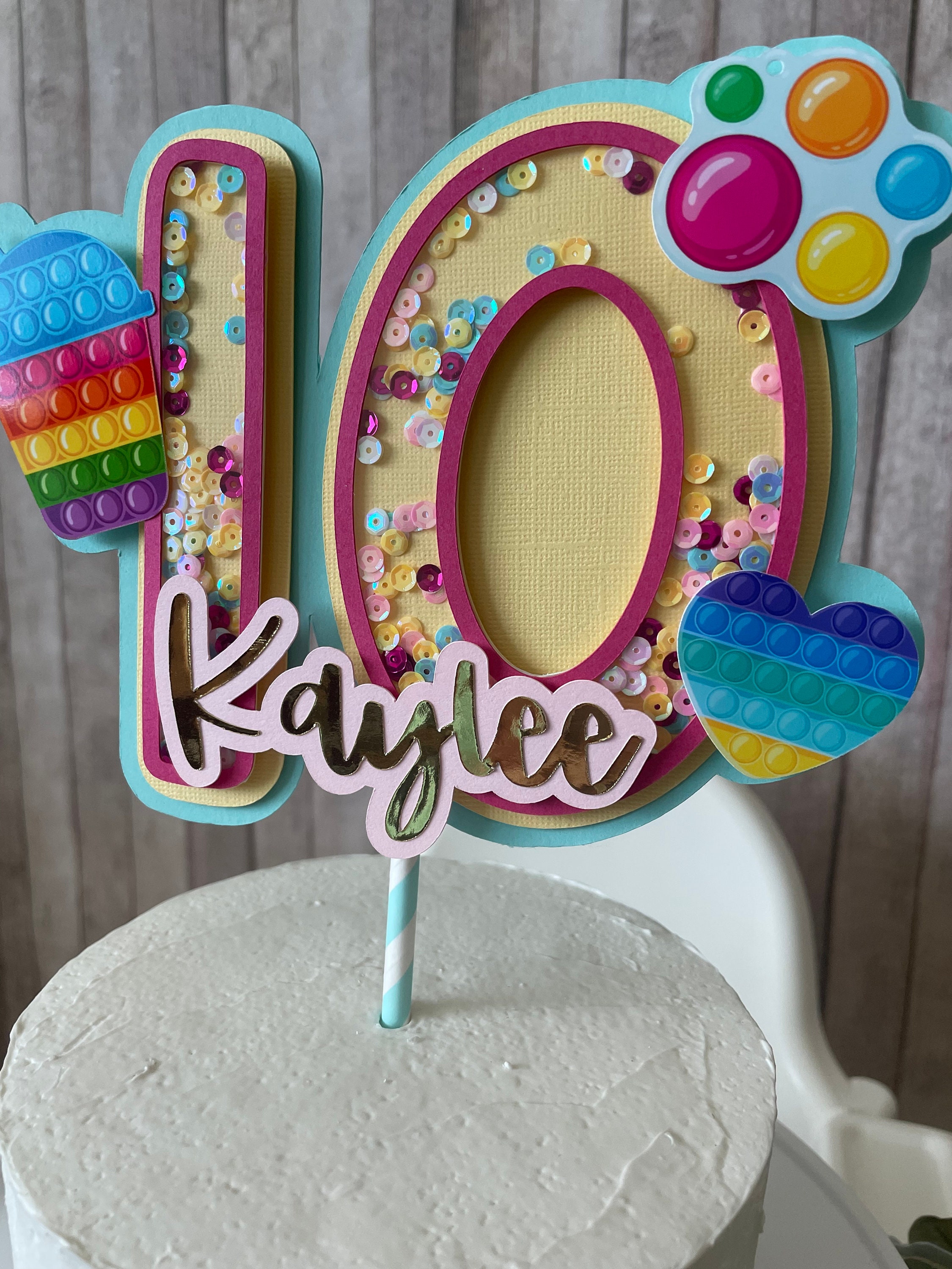 Pop It Bubble Fidget Toy Birthday Party Personalized Cake Etsy