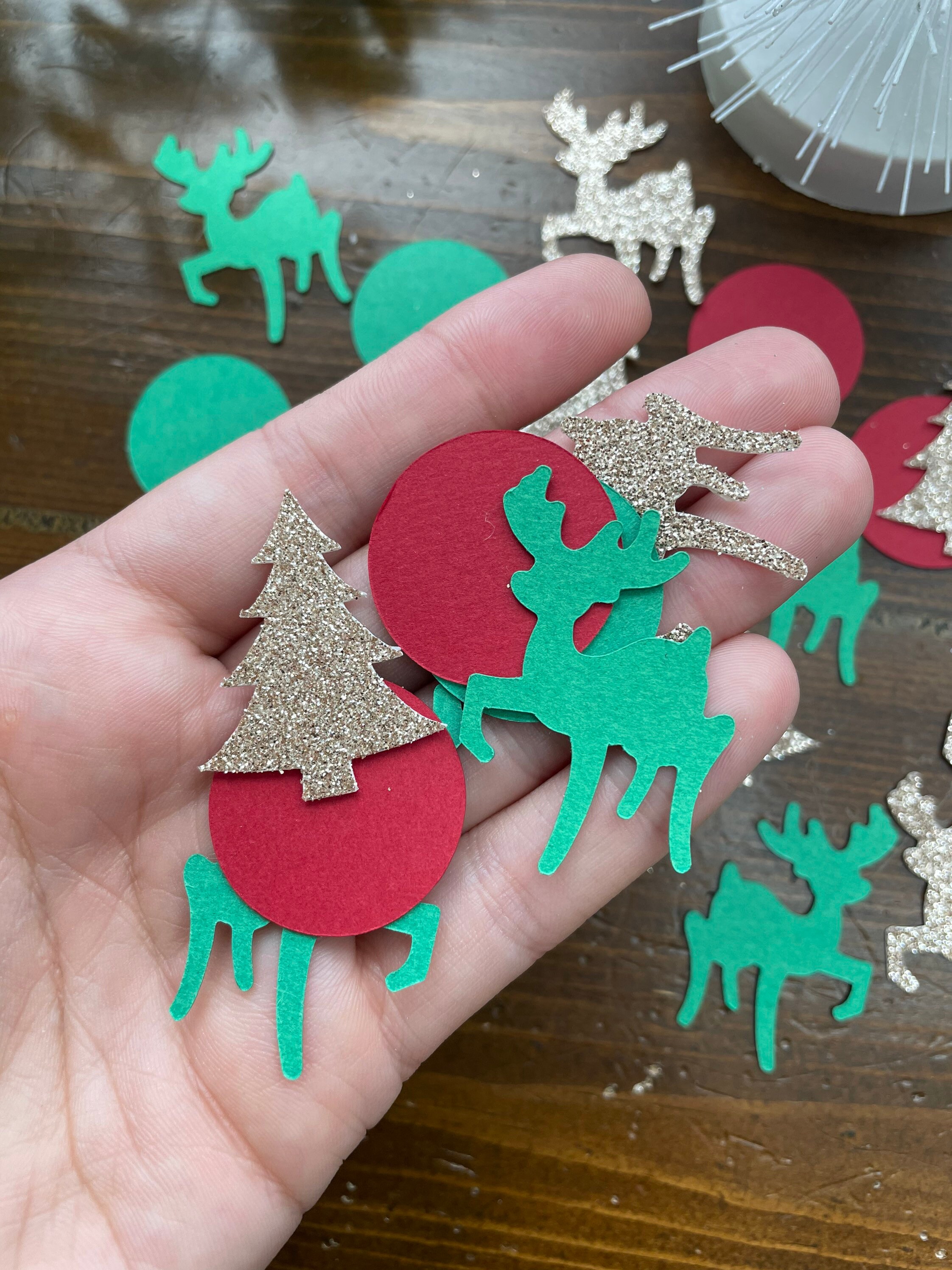 Reindeer Birthday Table Confetti Christmas Table Confetti Oh What Fun Birthday Decor Reindeer Birthday Decor Merry Birthday