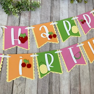 Fruit Birthday Banner, Tropical Party Decorations, Colorful Birthday Party Decorations, Summer First Birthday Decorations, Fruit Party Decor