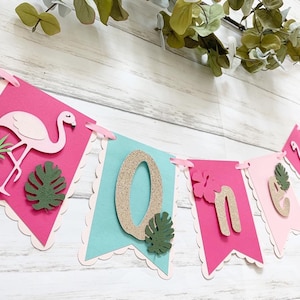 Flamingo banner | flamingo party decorations | flamingo 1st birthday | flamingo birthday