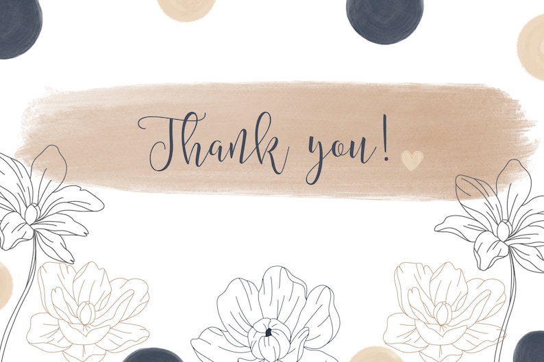 PRINTABLE Thank You Cards Business Template Small Business - Etsy