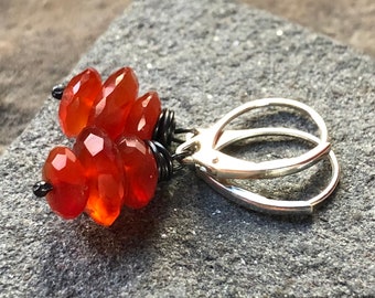 Carnelian and sterling earrings