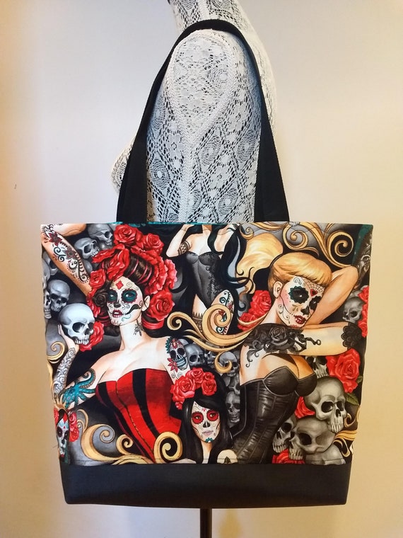 カラフルタトゥーの2ウェイトートバッグ アレキサンダーヘンリー