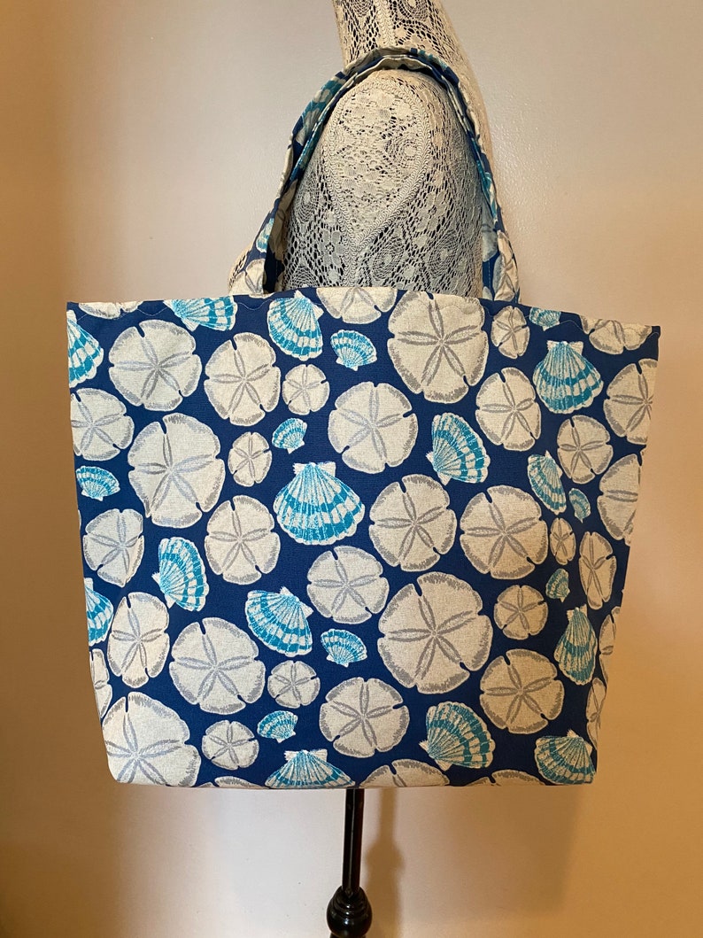 Seashell Sand Dollar Beach Pool Gym Picnic Shoulder Tote Bag