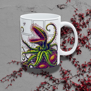 Proud Plant Parent Mug  Carnivorous Sundew Coffee Cup for Weird Plant Lovers Punk Greenhouse Gift