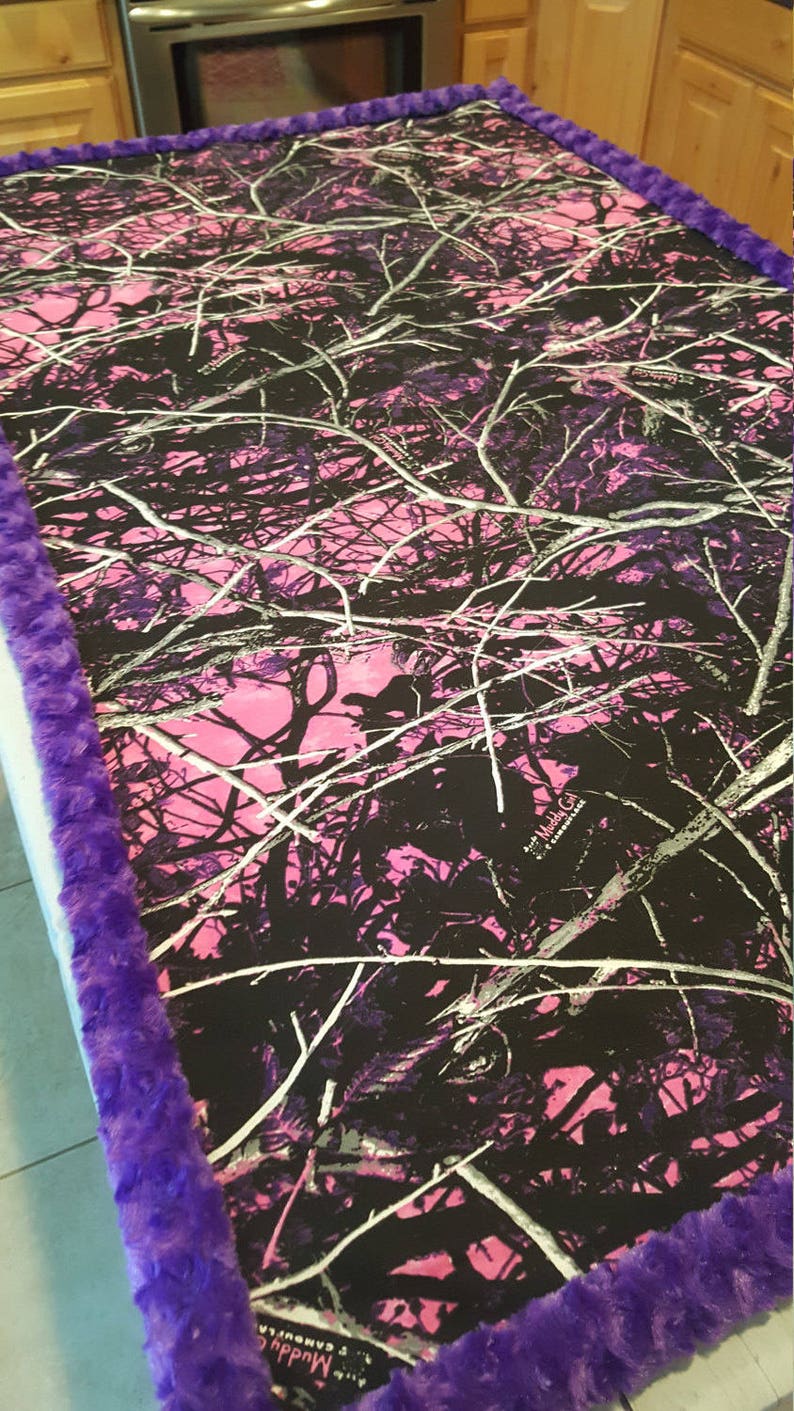 Muddy Girl Camouflage Purple Minky Blanket | Etsy