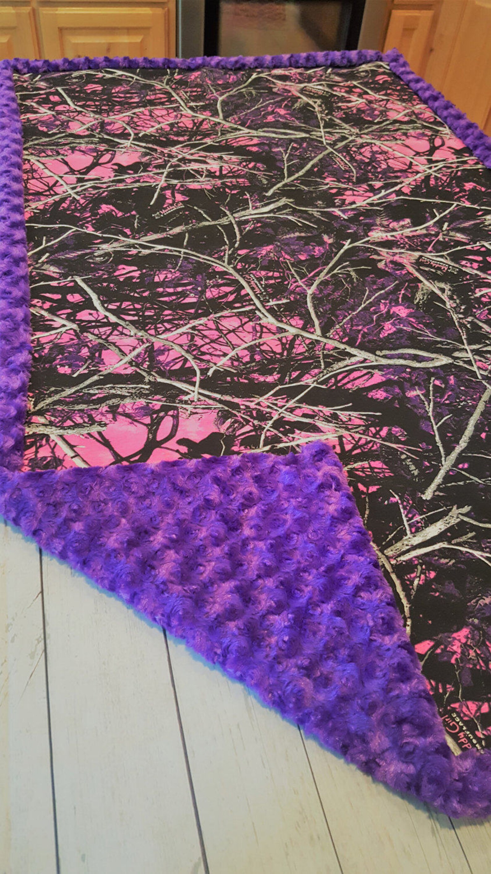 Muddy Girl Camouflage Purple Minky Blanket Etsy