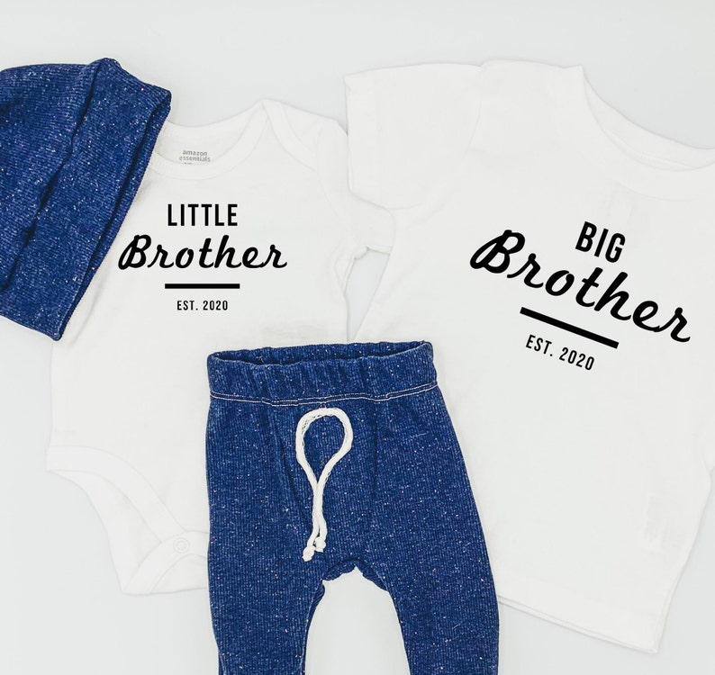 Little brother big brother, little brother shirt, little brother coming home outfit, brother shirts, sibling shirts, going home outfit boy image 2