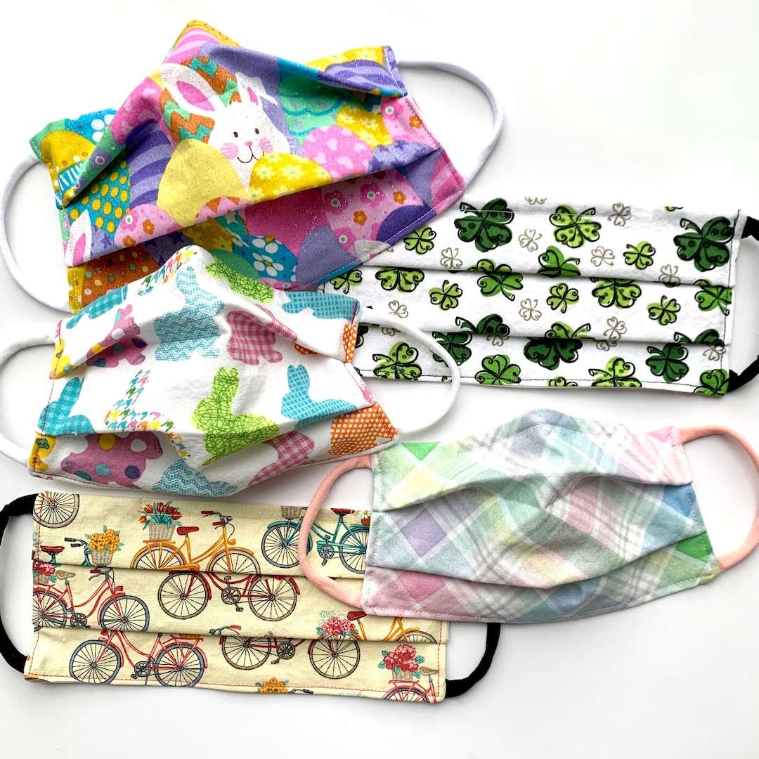 Spring Face Masks for Adults and Kids, Easter Cloth Mask, Springtime Facemask, St. Patricks Day