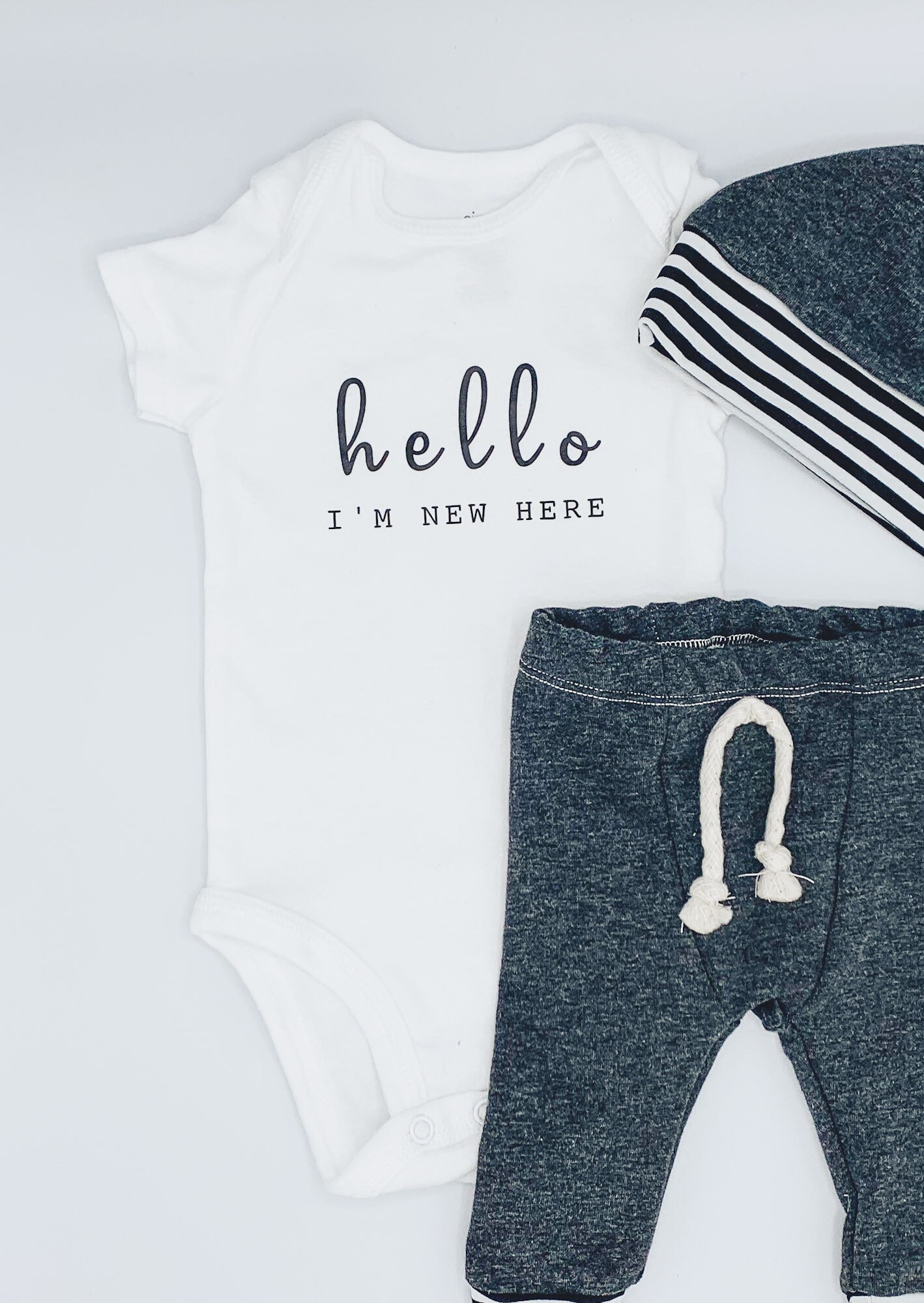 Hello im new here newborn boy coming home outfit summer | Etsy