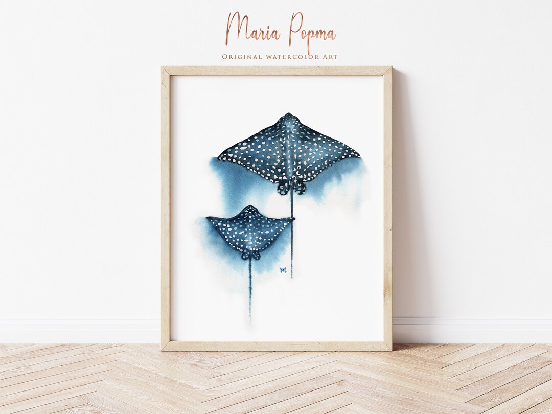 Nautical Ocean Nursery Art Print | Manta Ray Ocean Art | DIGITAL ...