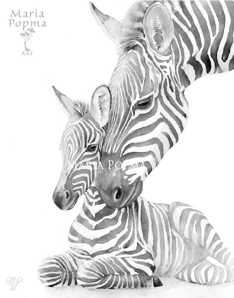Set of 3 Black and White Safari Animal Nursery Wall Art Etsy