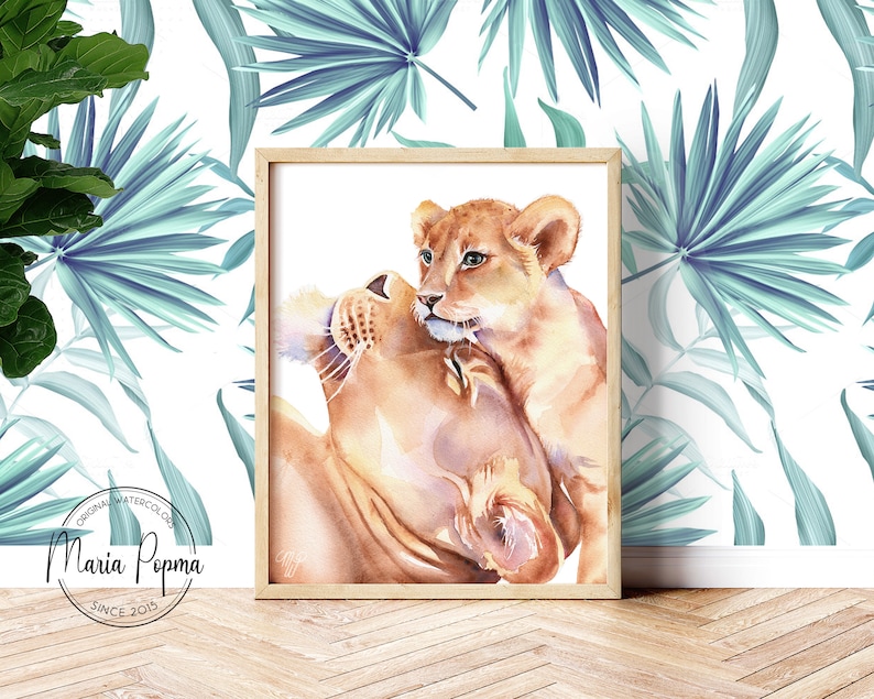 DIGITAL DOWNLOAD Safari Nursery Art Printable Elephant Zebra Affordable Baby Room Wall Decor Giraffe Lion Nursery Animal Print Set