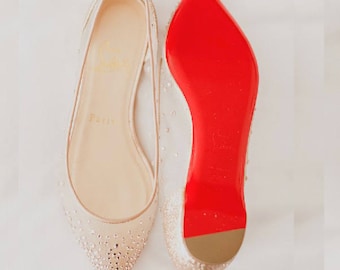 Crystal Clear Red bottom flats protectors louboutin soles painted soles